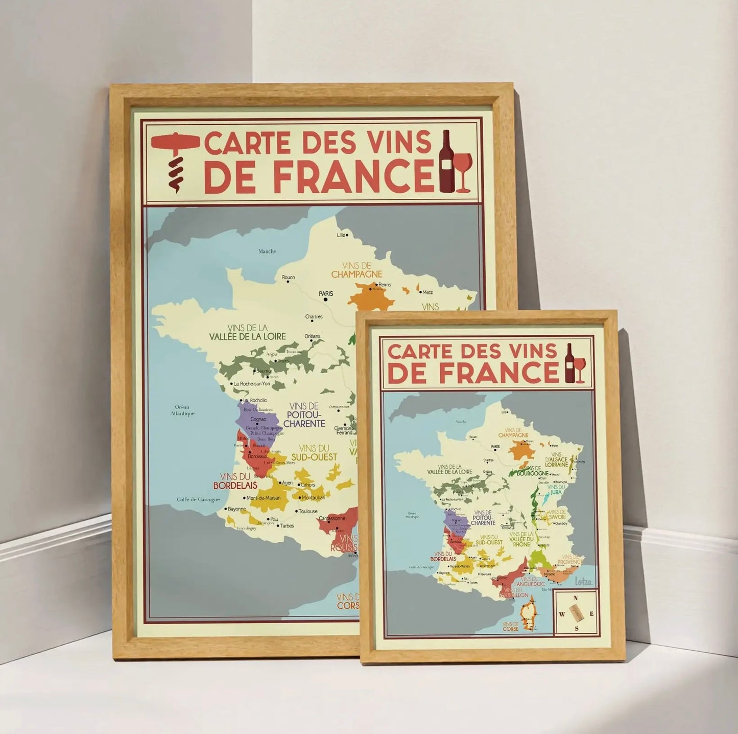 Affiche Carte des Vins de France